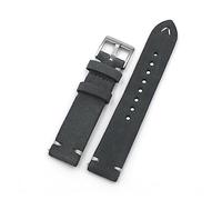 INEOUT Wildleder Uhrenarmband Band 18mm 20mm 22mm 24mm Braun Kaffee Armband Handgefertigte Nähte Ersatzarmband(Drak gray,20mm)