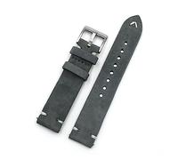 INEOUT Wildleder Uhrenarmband Band 18mm 20mm 22mm 24mm Braun Kaffee Armband Handgefertigte Nähte Ersatzarmband(Gray,24mm)