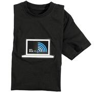 infactory Leucht Shirt: T-Shirt mit leuchtender LED-WiFi-/WLAN-Anzeige Größe S (Disco & Party-Leuchtshirt, LED-Kleidung, Kostüm)