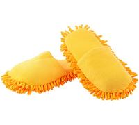 infactory Putzhausschuhe: Putz-Hausschuhe mit reinigender Mikrofaser-Sohle, Gr. 42-43 (Mikrofaser Mopp Schuhe, Kinder Putzschuhe, Geschenk Herren)