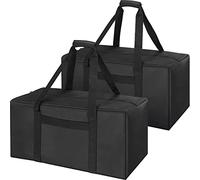 INFANZIA 53L Kleine Sporttasche, Faltbare Reisetasche, Wasserdicht Handgepäck Tasche für Reisen, Sport und Fitness, 60x30x30 cm, Schwarz, 2-Pack
