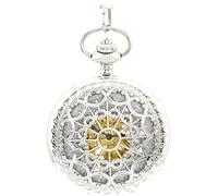 Infinite U Mechanische Taschenuhr für Herren und Damen, Spinnennetz, Skelett, hohl, Stahl, Taschenuhr, mechanisches Uhrwerk, silberfarben, elegant, Silber, Elegant