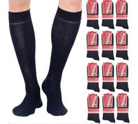 Infinity 12 Paar lange Socken für Herren, Baumwolle, elastisch, schottisches Garn, Blau 12 Paar, 43-46