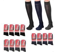 Infinity 12 Paar lange Socken für Herren, Baumwolle, elastisch, schottisches Garn, Sortiert 12 Paare, 39-42