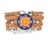 Infinity,Kristall,Orange,Frucht,Liebe,Verstellbar,Leder,Geflochten,Armband