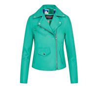 Infinity Leather Brando Biker-Lederjacke 'Broome' für Damen, klassisch - Grün EU 50 / UK 22