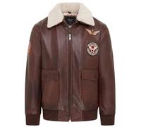 Infinity Leather Braune Air Force A2 Aviator Bomberjacke aus Rindsleder für Herren