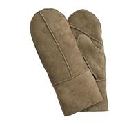 Infinity Leather Damen-Fäustlinge aus echtem echtem Schaffell und Wildleder, warme Handschuhe