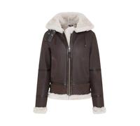 Infinity Leather Damen-Kapuzenjacke aus Lammfell B3, Fliegerjacke aus Leder, RAF-Pilotenjacke