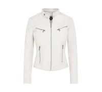 Infinity Leather Damenmode, Klassische, Echte Lederjacke in Weiß, Schmale Passform