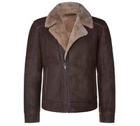 Infinity Leather Herren Bräunen Lammfell Leder Bikerjacke Shearling Aviator Gezippt B3