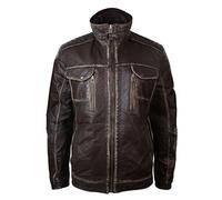 Infinity Leather Herren Lederjacke 100% Echtleder Schwarz Braun Hoher Kragen Lässig
