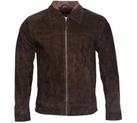 Infinity Leather Herren Retro Braun Bräunen 100% Ziegenleder Wildleder Harington Radfahrer Jacke