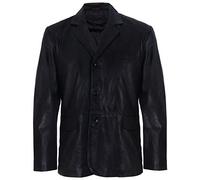Infinity Leather Herren Schwarzes Echtes Leder Blazer Weiche Echte Italienische Schneider Jahrgang Jacke Mantel M