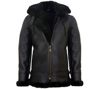 Infinity Leather Herrenjacke Echtleder Schaffell Aviator Piloten Design Bomber B3 Still Braun Schwarz