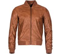 Infinity Leather Männer Bräunen Ziege Wildleder Bomber Varsity Jacke L