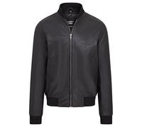 Infinity Leather Schwarze Herren-Bomberjacke MA-1 aus weichem Leder im College-Stil