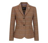 Infinity Leather Tailored Fit Tweed-Blazer mit Fischgrätenmuster für Damen in Oak Brown