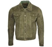 Infinity Männer Khaki Ziege Wildleder Bomber Varsity Jacke L