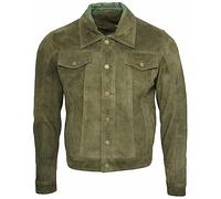 Infinity Männer Khaki Ziege Wildleder Bomber Varsity Jacke M