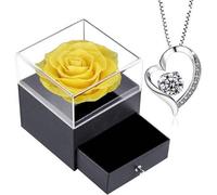 Infinity Rosen Gelbe Rose mit Kette und Geschenkbox 925er Sterling