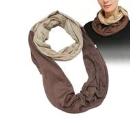 Infinity Schlauchschal Für Damen | Zweifarbiger Kontrast Halswärmer und Wickeltuch,Warmer Endlos Schal mit Reißverschlusstasche | Für Herren und Damen für Outdoor Skifahren Wandern Urlaub Reisen