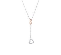 Infinity Y-Kette aus 925er Silber mit Herz, IP Rosé