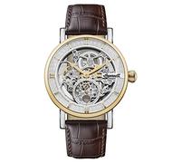 Ingersoll 1892 The Herald für Herren 40 mm Automatikuhr mit silberfarbenem Skelett Zifferblatt und braunem Lederarmband I00412
