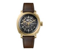 Ingersoll The Outrider Herren 44mm Automatikuhr mit schwarzem Zifferblatt und braunem Lederarmband