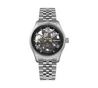 Ingersoll Die Wrangler 48 mm automatische Herrenuhr mit schwarzem Skelettzifferblatt und silberfarbenem Edelstahlarmband - I17403