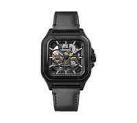 Ingersoll The Ollie Herren 45mm Automatikuhr mit schwarzem Zifferblatt und schwarzem Lederarmband