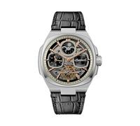 Ingersoll The Spirit Herrenuhr 46.7 mm Automatikuhr mit schwarzem Ziffernblatt und schwarzem Lederarmband I15801