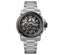 Ingersoll The Anvil Herren 46,5mm Automatikuhr mit schwarzem Zifferblatt und silberfarbenem Edelstahlarmband