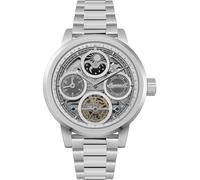 Ingersoll The Arc Herrenuhr 44 mm Automatikuhr mit silberfarbenem Skelettziffernblatt und silberfarbenem Edelstahlarmband I15801