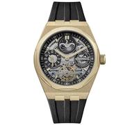 Ingersoll The Boadway 43 mm Automatic Herrenuhr mit schwarzem Skelettziffernblatt und schwarzem PU-Armband - I12907