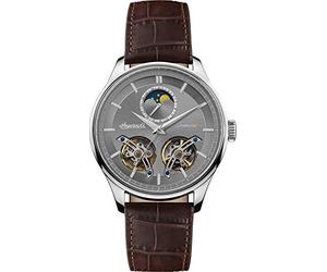 Ingersoll The Chord Mens Automatic Watch I07201 with a Grey Dial and a Brown Genuine Leather Band