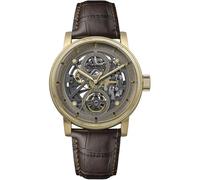 Ingersoll The Guy 44 mm automatische Herrenuhr mit grauem Zifferblatt und braunem Lederarmband - I17502