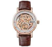 Ingersoll The Herald Herren-Automatikuhr, 40 mm, mit skelettiertem Zifferblatt und echtem Lederarmband I00401B