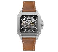 Ingersoll The Ollie Herren 45mm Automatikuhr mit schwarzem Zifferblatt und braunem Lederarmband