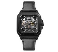 Ingersoll The Ollie Herren 45mm Automatikuhr mit schwarzem Zifferblatt und schwarzem Lederarmband