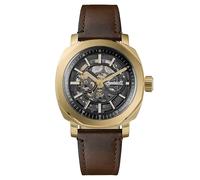 Ingersoll The Outrider Herren 44mm Automatikuhr mit schwarzem Zifferblatt und braunem Lederarmband