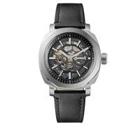 Ingersoll The Outrider Herren 44mm Automatikuhr mit schwarzem Zifferblatt und schwarzem Lederarmband
