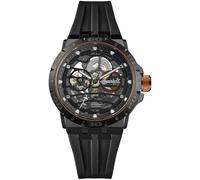 Ingersoll Herrenuhr The Rigger I17902 – 45 mm, Automatik, schwarz/orange, PU-Armband