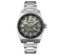 Ingersoll The Vert Herren 43mm Automatikuhr mit grünem Zifferblatt und silberfarbenem Edelstahlarmband
