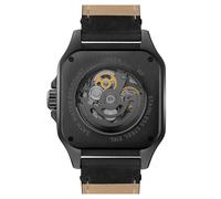 Ingersoll The Ollie Herren 45mm Automatikuhr mit schwarzem Zifferblatt und schwarzem Lederarmband