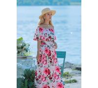 Ingoria Eliana Maxikleid mit Carmen-Ausschnitt (Print) Baronne Rose XL (42)