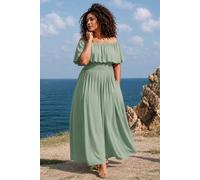 Ingoria Eliana Maxikleid mit Carmen-Ausschnitt (Uni) mintgrün XL (42)