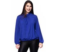 Ingoria LESLY Blusenshirt mit locker fallenden Stehkragen (Uni) kobaltblau M