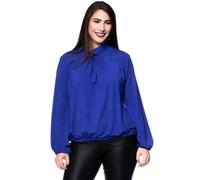 Ingoria LESLY Blusenshirt mit locker fallenden Stehkragen (Uni) kobaltblau XXL