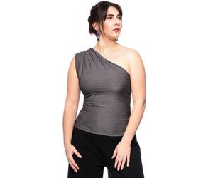 Ingoria LU Top mit asymmetrischer Schulterpartie grau mit Glitzergarn(grau) L (40)